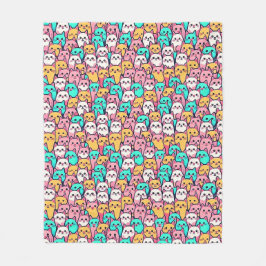 Cobertor De Velo Gatos Minimalistas Reproduzíveis em Pastas Multico