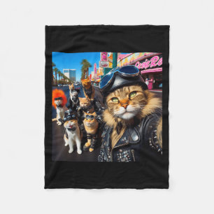 Cobertor De Velo Gatos Motociclistas Engraçados Gatos Gângster Rua 