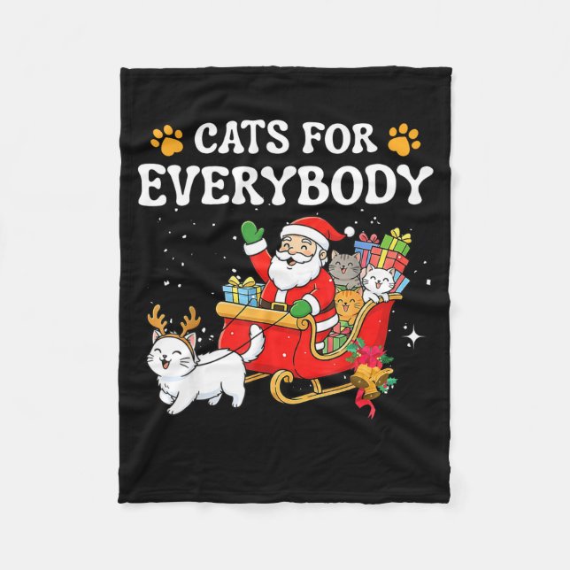 Cobertor De Velo Gatos Para Todos Natal Gato Divertido Natal Mulher (Frente)