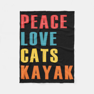 Cobertor De Velo Gatos Paz Amor Caiaque Piadas Caiaque Barco Gato E