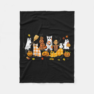 Cobertor De Velo Gatos Pretos Fofos Fantasma Halloween Abóbora Aman