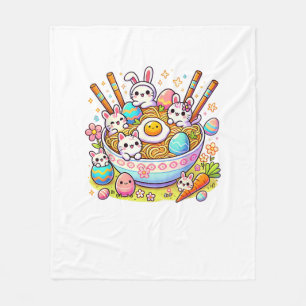 Cobertor De Velo Gatos Ramen de Páscoa Fofos Anime Feliz Dia de Pás