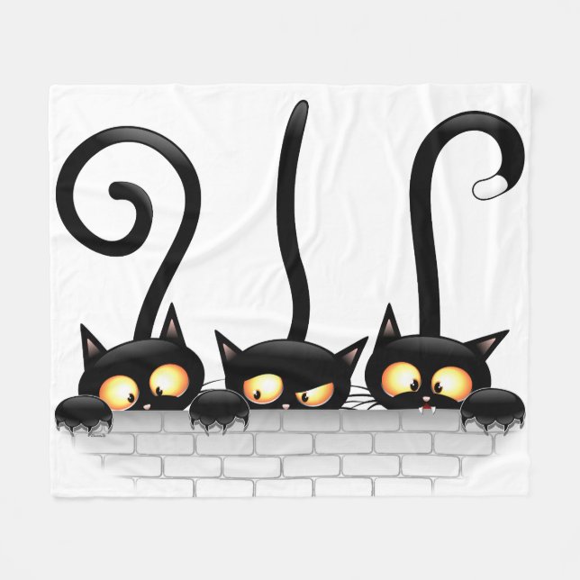 Cobertor De Velo Gatos travessosos, divertidos e engraçados (Frente (Horizontal))