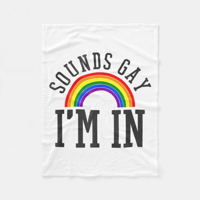 Cobertor De Velo Gay Pride Month Sounds Gay Rainbow Funny Quote Gif (Frente)