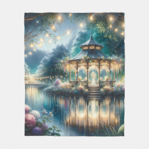 Cobertor De Velo Gazebo do Jardim Encantado Reflexo do Crepúsculo