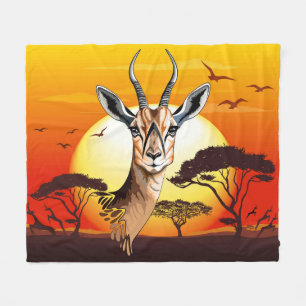 Cobertor De Velo Gazelle African Antelope Wild Animal