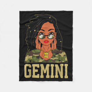 Cobertor De Velo Gêmeos Cabelo Enrolado Sy Mulher Preta Camuflagem