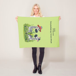 Cobertor De Velo Gêmeos Zebra no Nome Selvagem e Personalizado