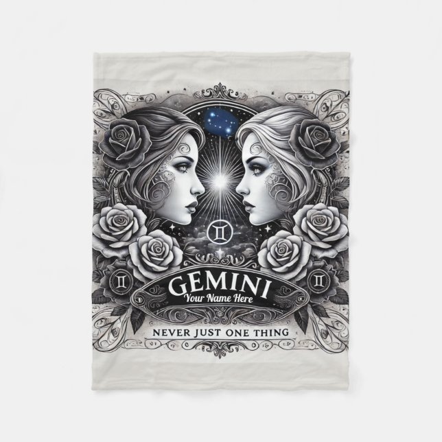 Cobertor De Velo Gemini "Nunca Só Uma Coisa" Fleece Blanket (Frente)