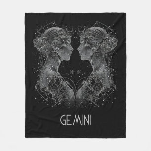 Cobertor De Velo Gemini Zodiac Constelação Fleece Blanket