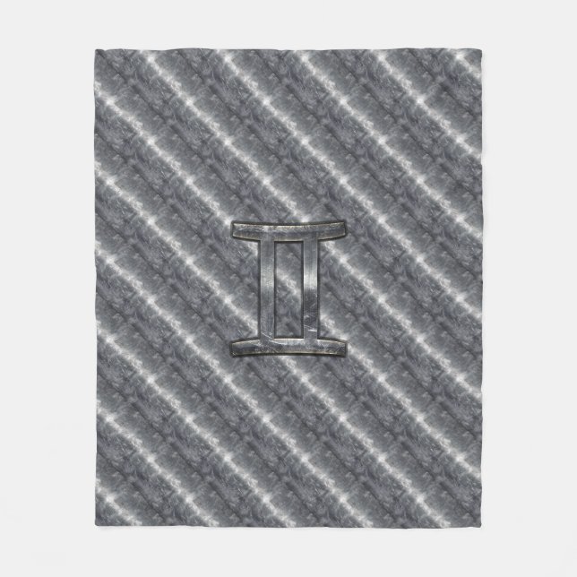 Cobertor De Velo Gemini Zodiac - Sinal Grunge - Prata Incomodada (Frente)