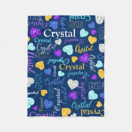 Cobertor De Velo Gemstones corações personalizados nome colorido Cr