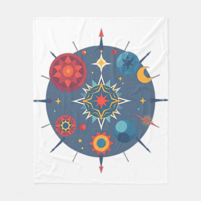 Cobertor De Velo Geometria Celestial abstrato (Frente)