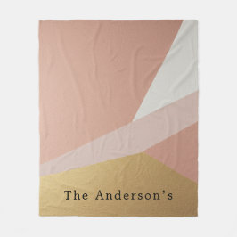 Cobertor De Velo Geometria da Hora do Ouro rosa