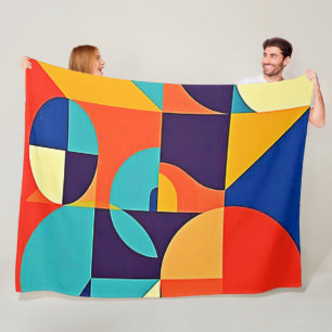 Cobertor De Velo Geometria Moderna Colorida