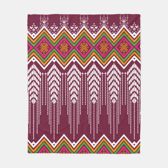 Cobertor De Velo Geometric ethnic pattern traditional background, v (Frente)