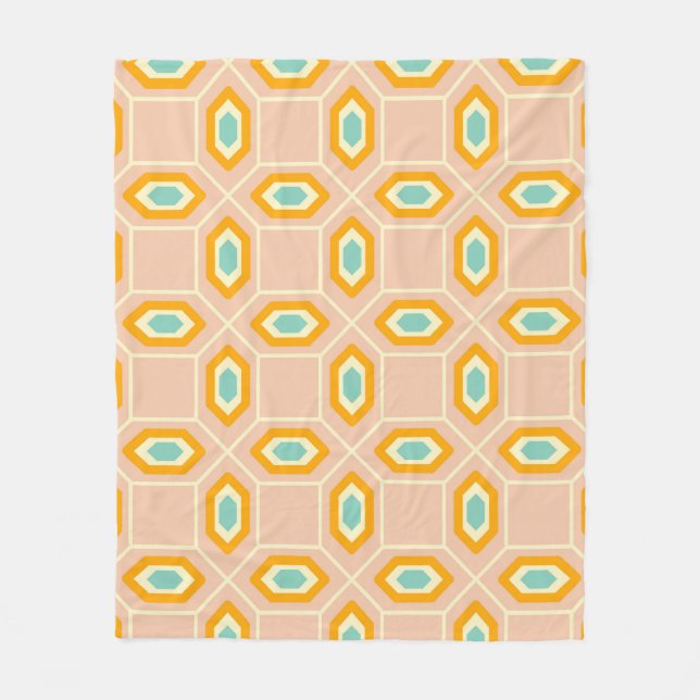 Cobertor De Velo Geometric pattern in blue and orange diamond shape (Frente)