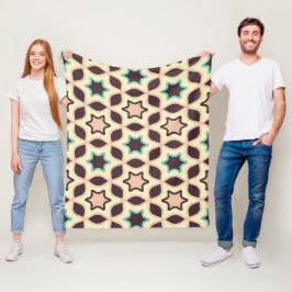 Cobertor De Velo  Geometric pattern with star shapes in brown and t