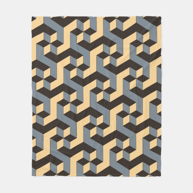 Cobertor De Velo geometric seamless tile with complex rotating cubi (Frente)
