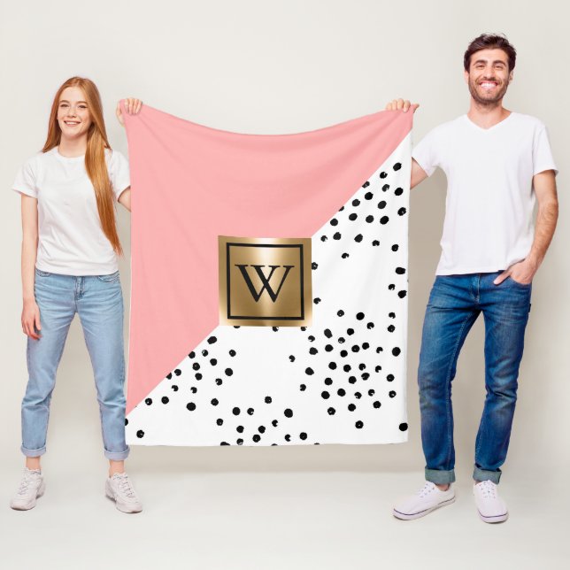 Cobertor De Velo Geométrico e Bolinhas Rosa (In Situ)