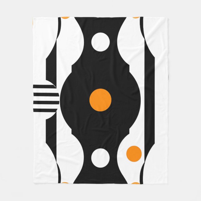 Cobertor De Velo Geométrico Retro Mod Preto Laranja (Frente)