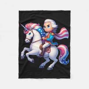 Cobertor De Velo George Washington Dirigindo Um Unicórnio 4 De Julh