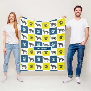 Cobertor De Velo German shepherd Cachorro e Pata Imprimir Grade Ama