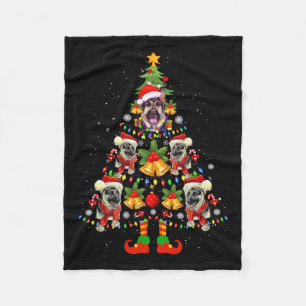 Cobertor De Velo German shepherd Cachorro Santa Hat Árvore de Natal