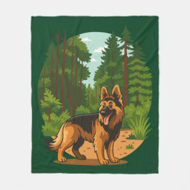 Cobertor De Velo German Shepherd Forest Adventure Dog