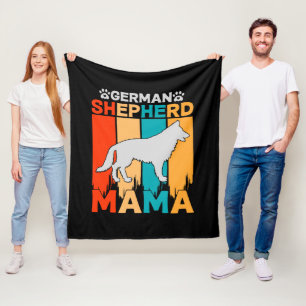 Cobertor De Velo German shepherd MAMA, azul castanho em preto