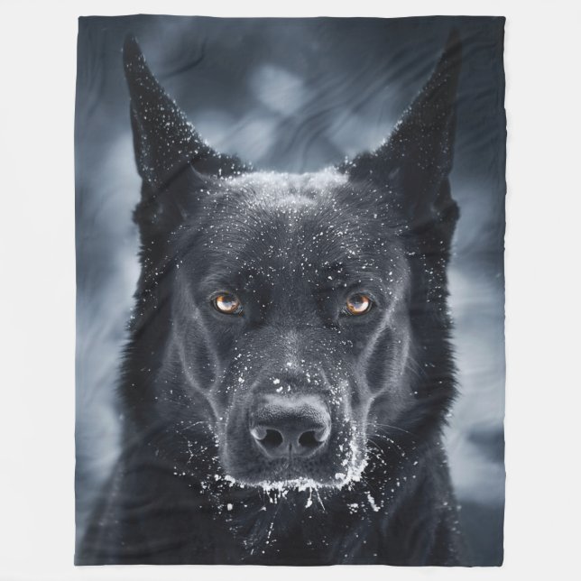 Cobertor De Velo German shepherd Preto (Frente)