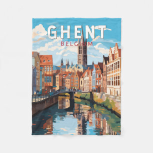 Cobertor De Velo Ghent Belgium Viagem Art Vintage