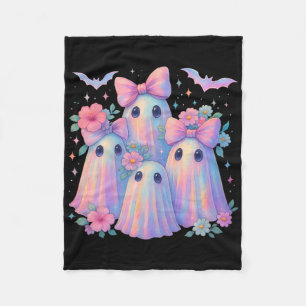 Cobertor De Velo Ghost Boo Crew Floral Matando Halloween