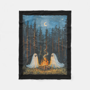 Cobertor De Velo Ghost Campfire Camping Lover Forest Gothic Hallowe