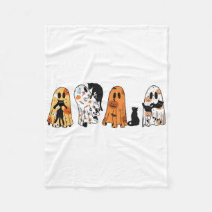 Cobertor De Velo Ghost Cat Halloween Ghost Black Cat Season