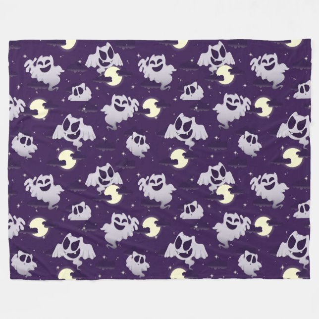 Cobertor De Velo Ghost Cute Halloween (Frente (Horizontal))