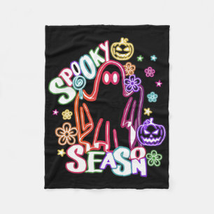 Cobertor De Velo Ghost Floral Coquette Halloween Pumpkin Spook