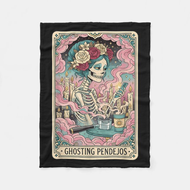 Cobertor De Velo Ghost Pendejos Funny Día De Los Muertos Tarot C (Frente)
