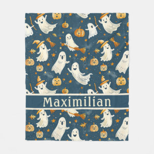 Cobertor De Velo Ghost Pumpkin Caindo Folhas Teares