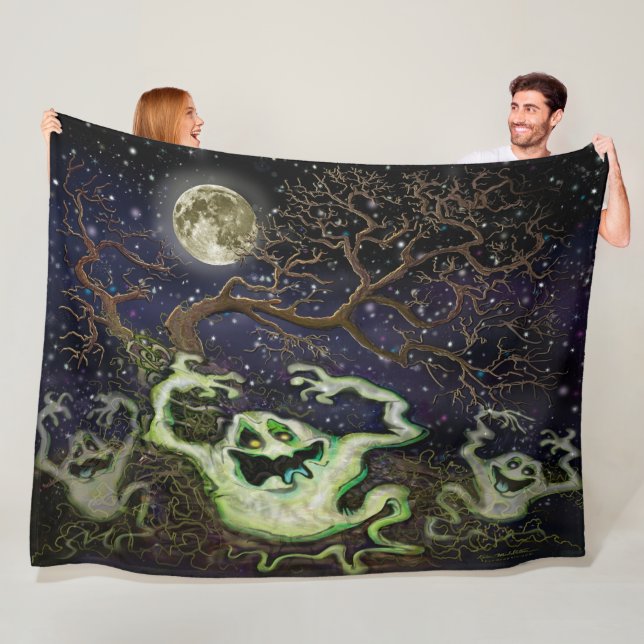 Cobertor De Velo Ghost Tree Fleece Blanket (In Situ)