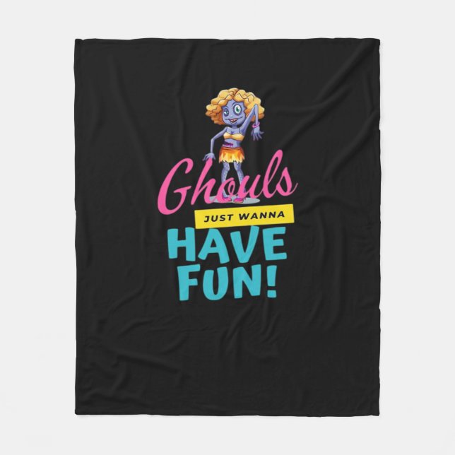 Cobertor De Velo Ghouls Só Quer Divertir-Se No Outono (Frente)