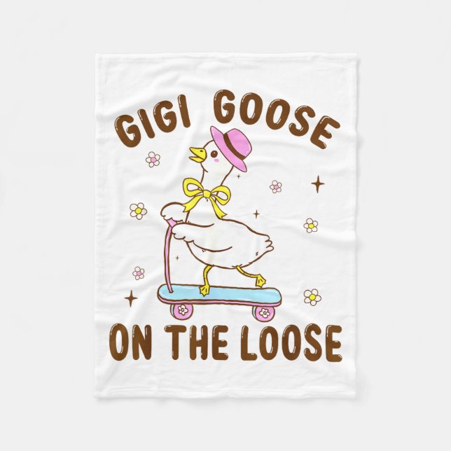 Cobertor De Velo Gigi Goose On The Loose Funny Birthday Matching Fa (Frente)