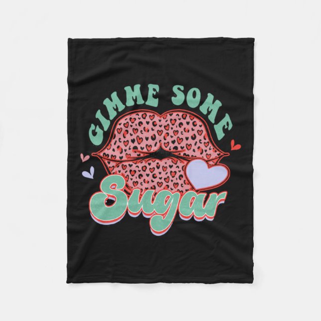 Cobertor De Velo Gimme Some Sugar Leopard Lips Valentine Meme  (Frente)