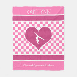 Cobertor De Velo Ginástica Checkered cor-de-rosa bonito com