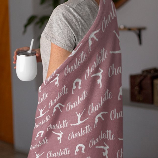 Cobertor De Velo Ginástica de Nomes Repetidos Folheto Roxo (Criador carregado)