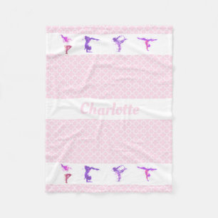 Cobertor De Velo Ginástica Girls Nome Personalizado Quatrefoil Ros