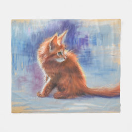 Cobertor De Velo Ginger Kitten na Luz Pastel