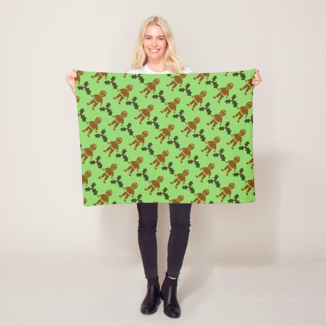 Cobertor De Velo Gingerbird Man Christmas Fleece Blanket (In Situ)