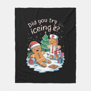 Cobertor De Velo Gingerbird Man Cookie Ugly Sweater Oh Snap Xmas