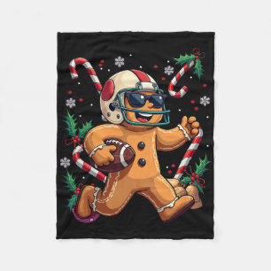 Cobertor De Velo Gingerbird Man Jogando Futebol De Natal Xmas Ki